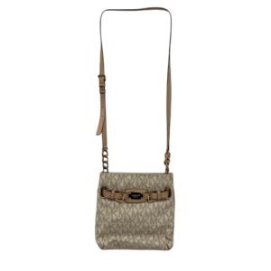 マイケルコース MICHAEL KORS ショルダーバッグ ブランドロゴ ゴールド金具 総柄 正方形 ベージュ レディース