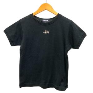 ステューシー STUSSY Ｔシャツ カットソー クルーネック コットン ロゴ刺? 半袖 L 130 紺 ネイビー キッズ