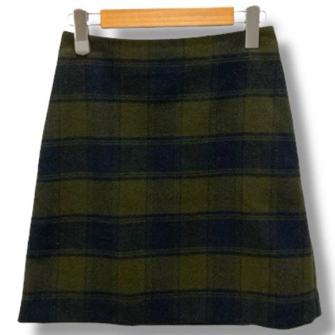 ユニクロ UNIQLO ウールブレンドミニスカート チェック ハイウエスト 222-413834 日...