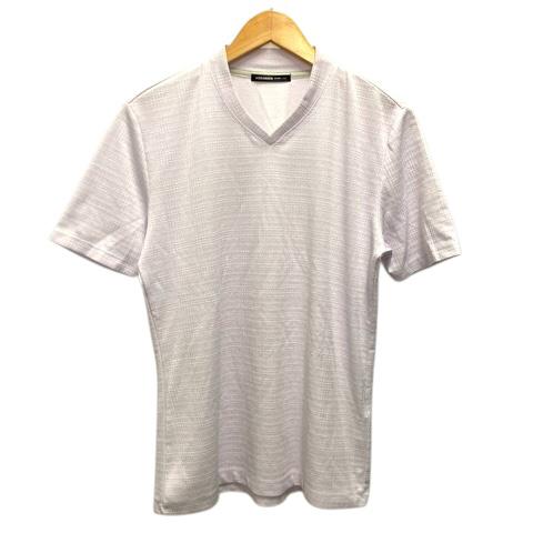 ハイダウェイ ニコル HIDEAWAYS Tシャツ カットソー Vネック 千鳥格子 半袖 46 紫 ...