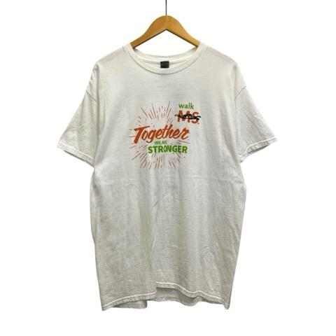 ギルダン GILDAN Tシャツ 半袖 クルーネック ロゴプリント コットン 白 ホワイト オレンジ...