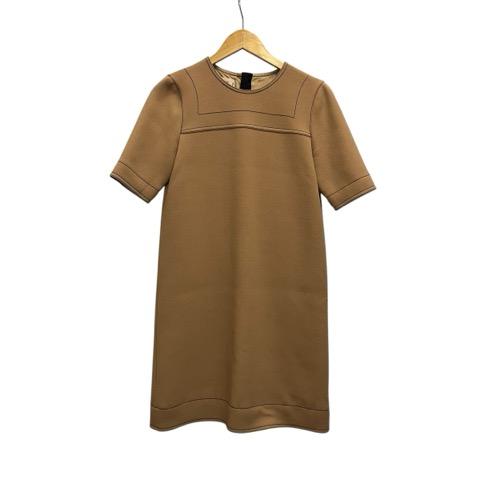 マルニ MARNI ミニワンピース 半袖 クルーネック 無地 ステッチ ウール シルク W17ABM...