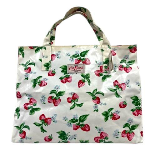 キャスキッドソン Cath Kidston トートバッグ 四角 スクエア 総柄 プリント 苺 花柄 ...