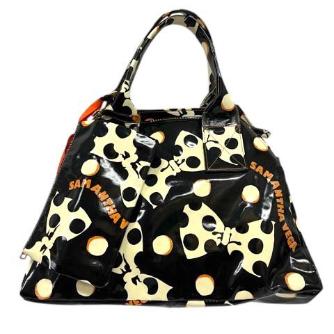 サマンサベガ Samantha Vega ハンドバッグ トートバッグ ビニール リボン 水玉 ロゴ ...