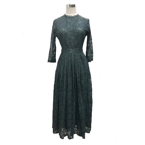 未使用品 レースレディース LACE LADIES ワンピース レース シースルー 七分袖 ロング丈...