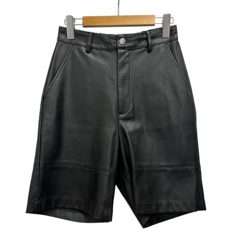 ジーナシス JEANASIS ショートパンツ 無地 フェイクレザー JS050700MC M 黒 ブ...