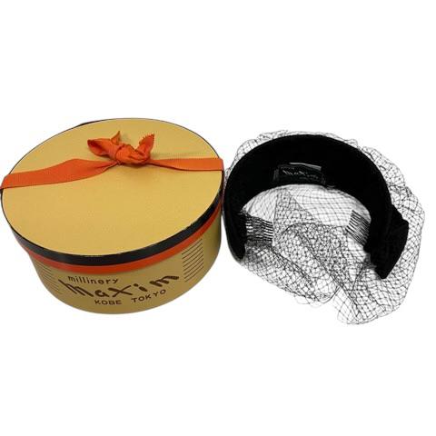 マキシン MAXIM カチューシャ ヘアバンド リボン 日本製 絹 無地 黒 ブラック レディース