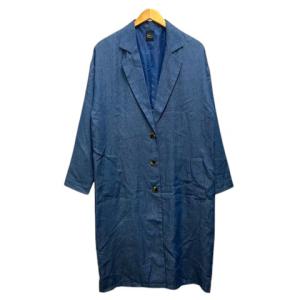 アーバンリサーチ URBAN RESEARCH スプリングコート アウター デニム風 ロング丈 長袖 ONE 青 インディゴブルー レディース