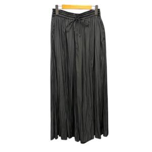 未使用品 グローバルワーク GLOBAL WORK GW522002AD サラサラサテンフレアワイドパンツ ボトムス プリーツ L チャコールグレー レディース