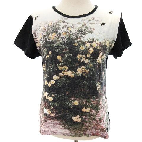 ポールスミス ブラック Paul Smith BLACK Tシャツ カットソー 半袖 転写 花 フラ...