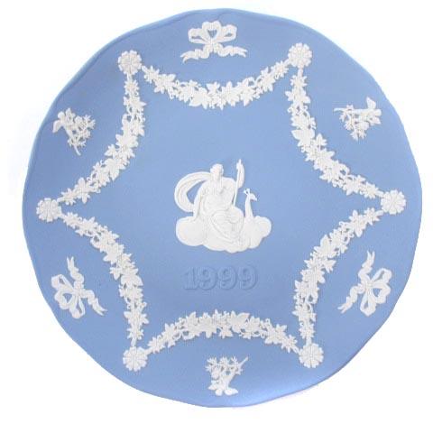 ウェッジウッド WEDGWOOD ジャスパーウェア イヤープレート 1999 お皿 ブルー 青 食器...