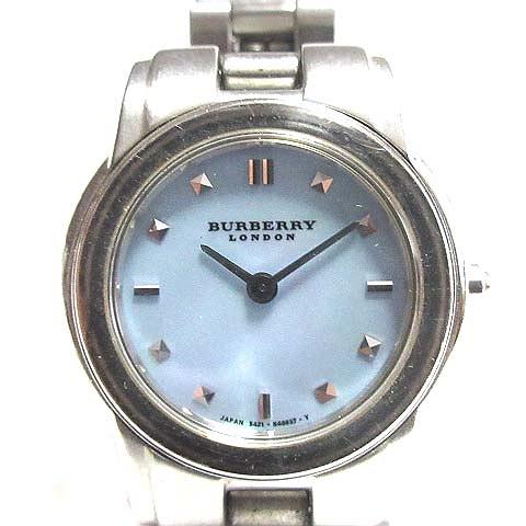 バーバリー ロンドン BURBERRY LONDON 腕時計 クオーツ アナログ 水色文字盤 542...