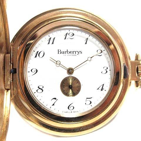 バーバリーズ Burberrys 懐中時計 ポケットウォッチ クオーツ アナログ チェーン ヴィンテ...