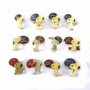 AVIVA ヴィンテージ SNOOPY スヌーピー ブローチ ピンバッジ 12点セット ゴールドカラ...