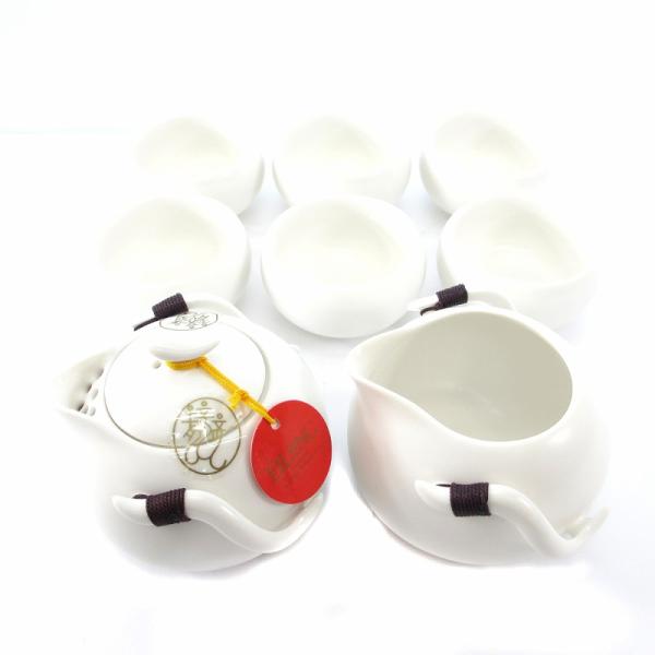 イーロン eilong 台湾茶器 中国茶 急須 湯冷まし 湯呑み 食器 白磁器 陶器 6客セット ア...