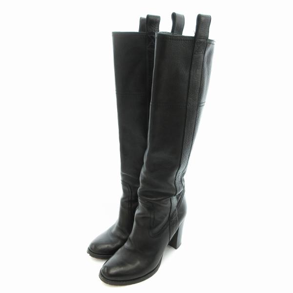 ロートレショーズ L'Autre Chose ロングブーツ レザー チャンキーヒール 36 黒 /U...