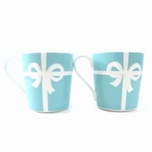 ティファニー TIFFANY &amp; CO. ブルーボックス マグカップ ペア リボン 食器 ティファニ...