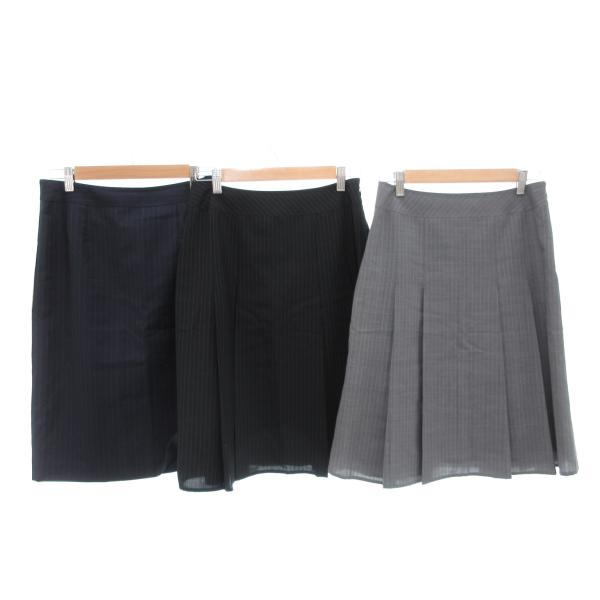 ニューヨーカー NEWYORKER 3点セット まとめ フレアスカート ひざ丈 ストライプ 64-9...