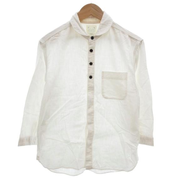 ヒューストン HOUSTON シャツ シアー スラブ 長袖 L 白 ホワイト /JS ■ECT メン...