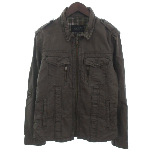 バーバリーブラックレーベル BURBERRY BLACK LABEL ミリタリージャケット ジップア...