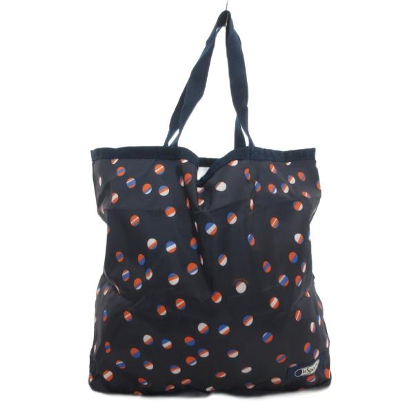 レスポートサック LesportSAC エコバッグ 紺 ネイビー ドット柄 マルチカラー /FF ■...