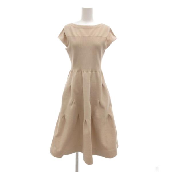 セルフォード CELFORD ワンピース ボートネック キャップスリーブ タックフレア ウエスト切り...
