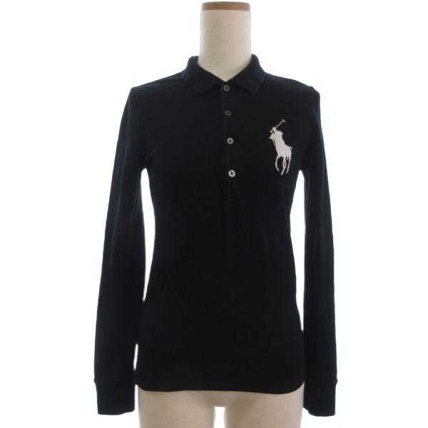 ラルフローレン RALPH LAUREN ストレッチ ポロシャツ 長袖 ビッグポニー 黒 ブラック ...