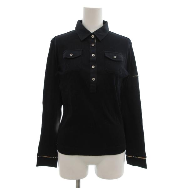 バーバリーゴルフ BURBERRY GOLF ポロシャツ M 長袖 リブ 胸ポケット ノバチェック ...