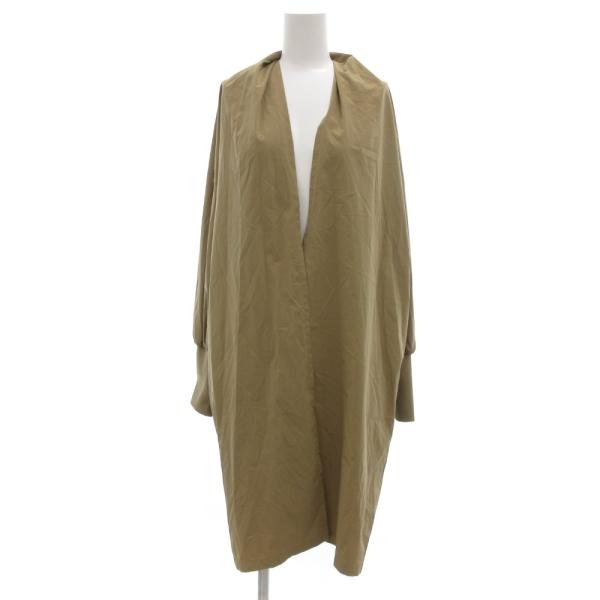 ナノユニバース nano universe スプリングコート ロング ジャケット 薄手 F 茶 ブラ...