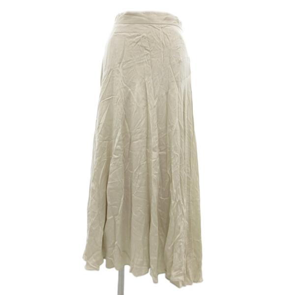 フレイアイディー FRAY I.D ロングスカート ミモレ フレア サテン F ホワイトベージュ /...