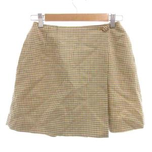 パーリーゲイツ PEARLY GATES キュロット ハーフパンツ ショーツ チェック ウール S 黄 イエロー 黒 ブラック /JS レディース