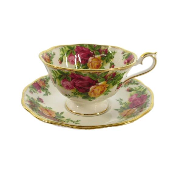 ロイヤル アルバート ROYAL ALBERT カップ＆ソーサー 茶器 食器 金彩 バラ 花柄 ピン...