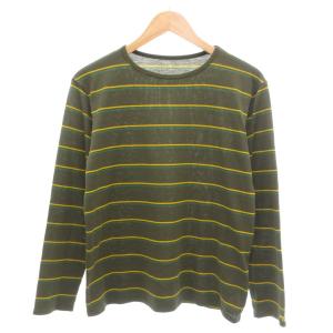ザノースフェイス THE NORTH FACE 美品 Tシャツ ロンＴ ボーダー M 緑 グリーン 黄 イエロー NT61315 /YJ ■FF メンズ