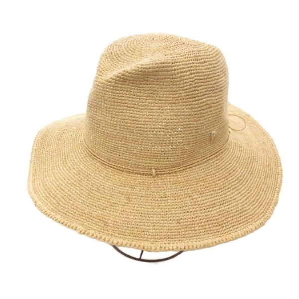 ヘレンカミンスキー HELEN KAMINSKI 美品 帽子 ストローハット 麦わら帽子 バンド付き...