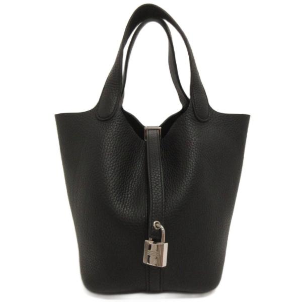 エルメス HERMES ピコタンロックPM ハンドバッグ トート トリヨン Y刻印 黒 ブラック ☆...