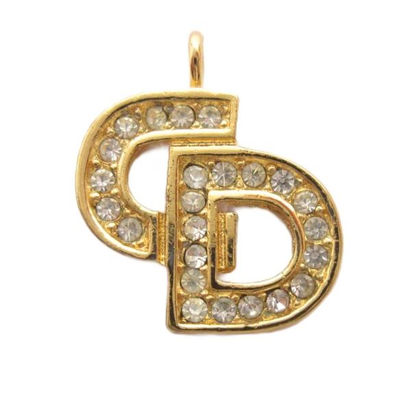 クリスチャンディオール Christian Dior ロゴ ラインストーン ペンダントトップのみ ゴ...