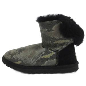 アグ オーストラリア UGG australia ヘビ柄 ムートンブーツ ミニベイリーボウ ブラック系 US5 22cm レディース