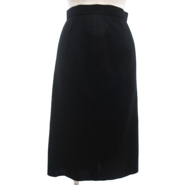 クリスチャンディオール Christian Dior ウール ニット タイトスカート ひざ丈 黒 M...