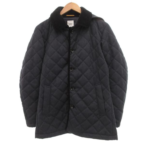 タケオキクチ TAKEO KIKUCHI キルティングジャケット ハーフコート フード 2 紺 ネイ...