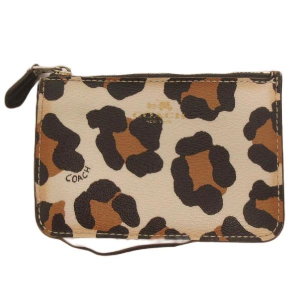 コーチ COACH コインケース レオパード柄 F64072 小銭入れ オフホワイト系 レディース
