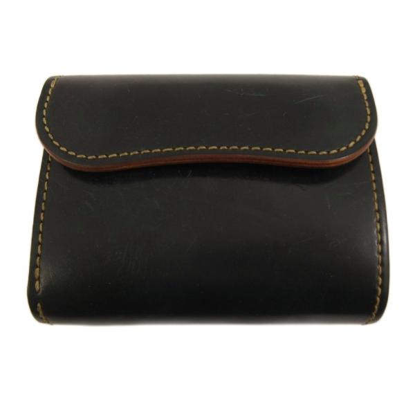 ワイルドスワンズ WILDSWANS 三つ折り財布 シェルコードバン ENO イーノ レザー 黒 ブ...