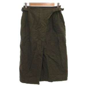 グリーンレーベルリラクシング ユナイテッドアローズ green label relaxing スカート ロング丈 麻 リネン 36 緑 グリーン