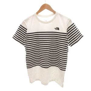 ザノースフェイス THE NORTH FACE Tシャツ L 白 ホワイト ボーダー柄 クルーネック 半袖 /SJ メンズ