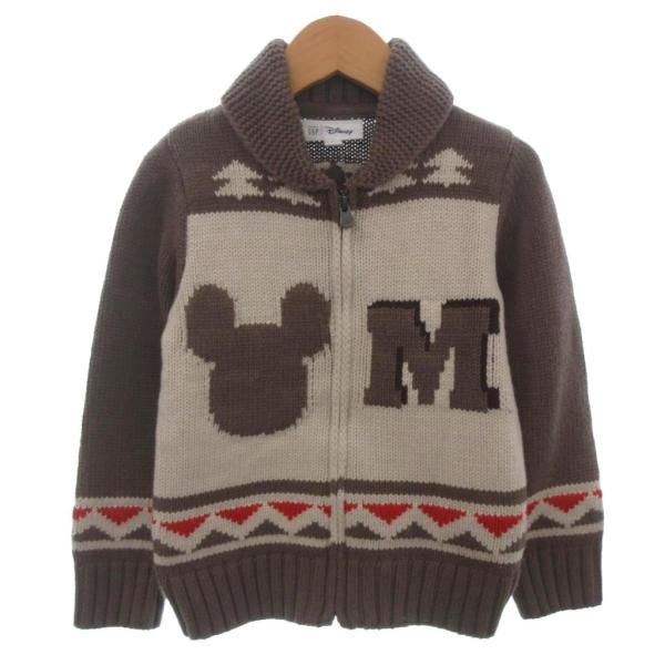 未使用品 ベビーギャップ BABY GAP × ディズニー ニットジャケット ブルゾン ブラウン系 ...