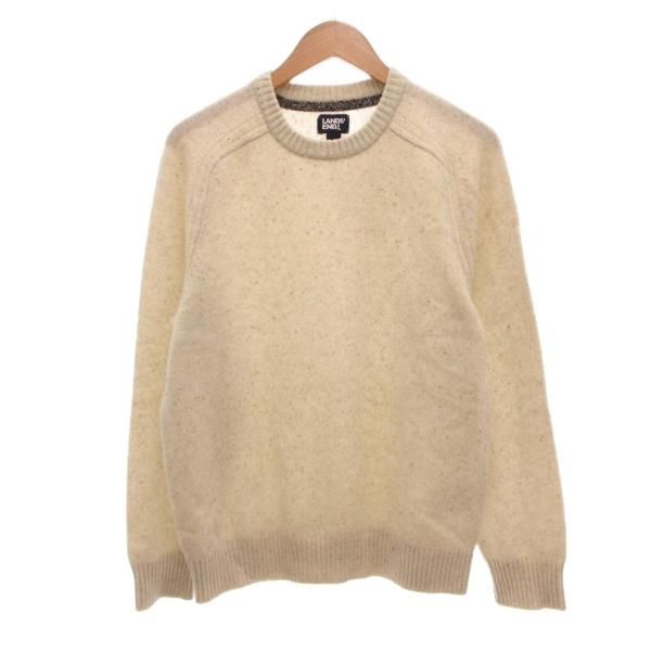 ランズエンド LANDS' END ニット セーター クルーネック 長袖 L ベージュ /NL ■G...
