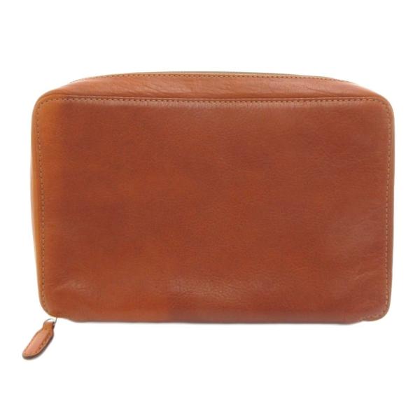 yajima 美品 ラウンドファスナー式6穴システム手帳  レザー 文房具 茶色 ブラウン /MG ...