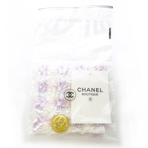 シャネル CHANEL ココマークボタン ツイードはぎれ 手芸用品 リメイク用品 ゴールドカラー パ...
