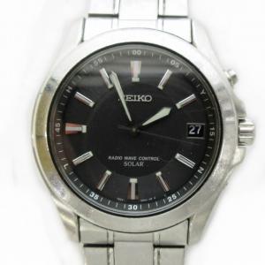 セイコー SEIKO 7B22-0AY0 腕時計 ウォッチ ソーラー ブラック文字盤 動作確認済 シルバーカラー 1203 メンズ｜vectorpremium