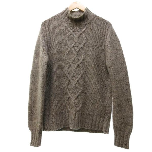 ロロピアーナ Loro Piana カシミヤ100％ ケーブルセーター ニット ハイネック 長袖 ベ...