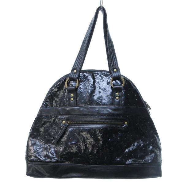 ミスシックスティー MISS SIXTY オーストリッチレザー トートバッグ ハンドバッグ 台形型 ...